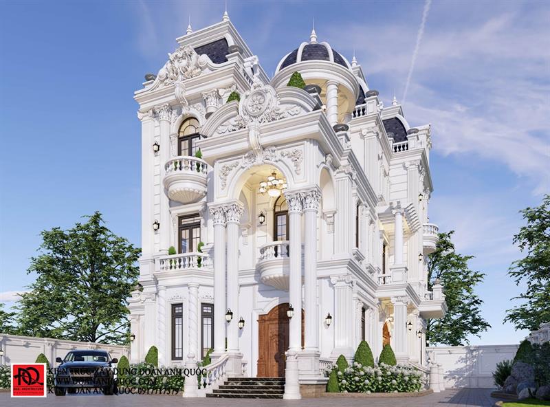 Thiết kế nhà Phan Thiết, Xây nhà trọn gói Phan Thiết, Thi công nhà trọn gói Phan Thiết, Thiết kế Thi công nội thất Phan Thiết Bình Thuận, Công ty Xây dựng Bình Thuận, Thiết kế nhà Bình Thuận, Xây nhà trọn gói Bình Thuận. Lâu đài tân cổ điển Pháp sang trọng nổi bật được thiết kế thi công trọn gói tại Phan Thiết - 0107